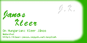 janos kleer business card